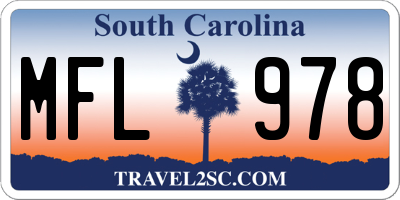 SC license plate MFL978