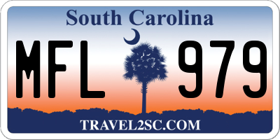 SC license plate MFL979