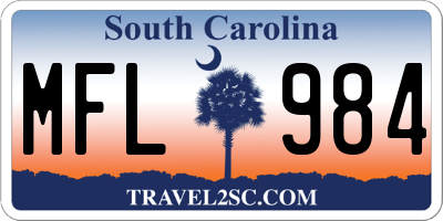 SC license plate MFL984