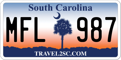 SC license plate MFL987