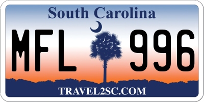 SC license plate MFL996