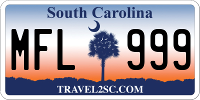 SC license plate MFL999