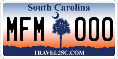 SC license plate MFM000