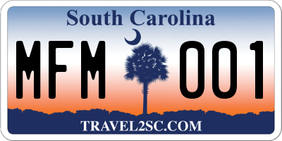 SC license plate MFM001