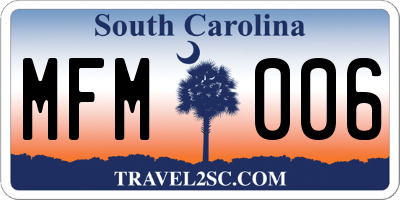 SC license plate MFM006