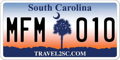 SC license plate MFM010