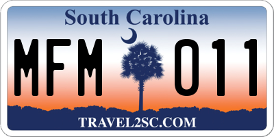 SC license plate MFM011