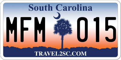 SC license plate MFM015