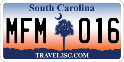 SC license plate MFM016