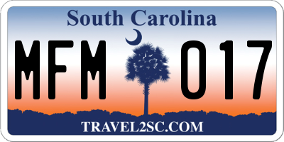 SC license plate MFM017