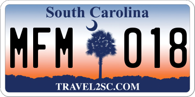 SC license plate MFM018