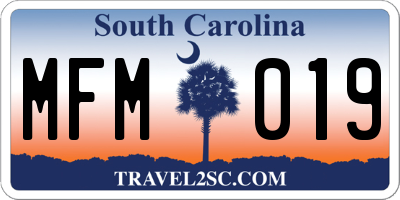 SC license plate MFM019