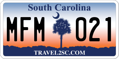SC license plate MFM021