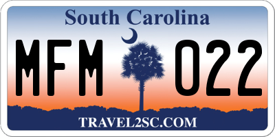 SC license plate MFM022
