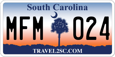 SC license plate MFM024