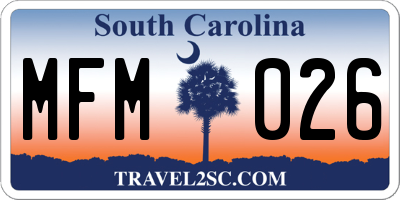 SC license plate MFM026