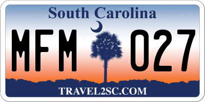 SC license plate MFM027