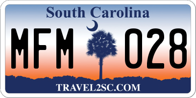 SC license plate MFM028