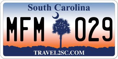 SC license plate MFM029