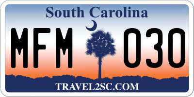 SC license plate MFM030
