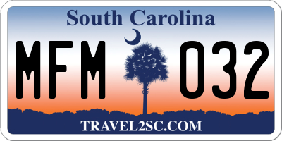 SC license plate MFM032