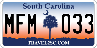 SC license plate MFM033