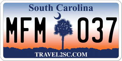 SC license plate MFM037