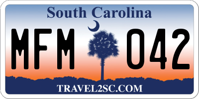 SC license plate MFM042