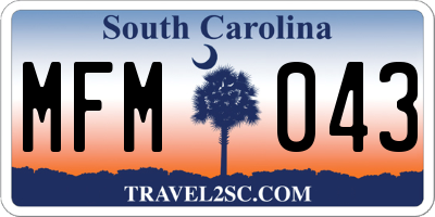 SC license plate MFM043
