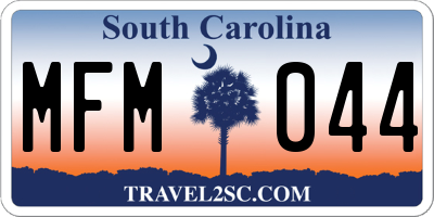 SC license plate MFM044