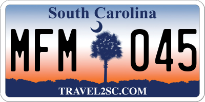 SC license plate MFM045