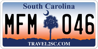 SC license plate MFM046