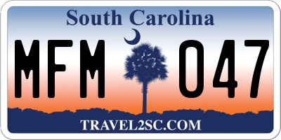SC license plate MFM047