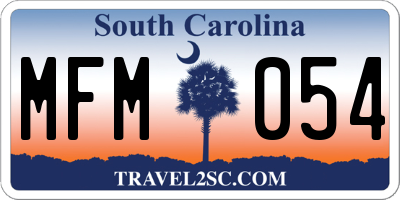 SC license plate MFM054