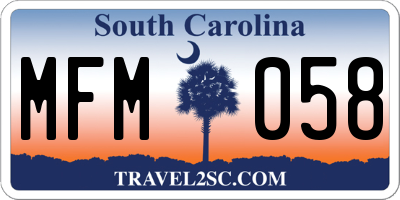 SC license plate MFM058