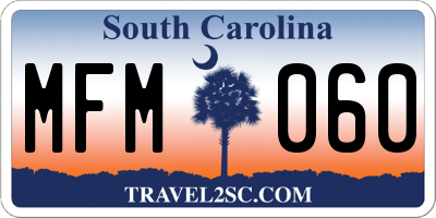 SC license plate MFM060