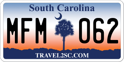 SC license plate MFM062
