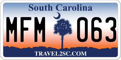 SC license plate MFM063