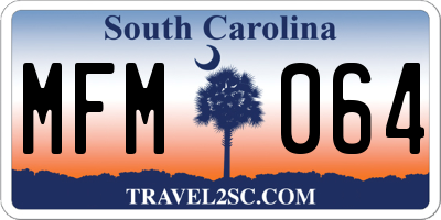 SC license plate MFM064