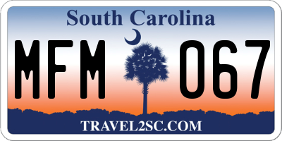 SC license plate MFM067