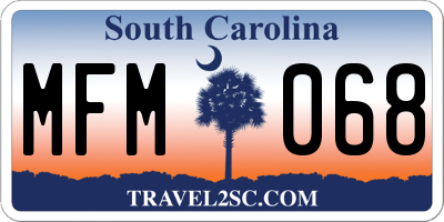 SC license plate MFM068