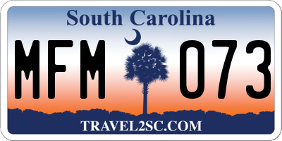 SC license plate MFM073