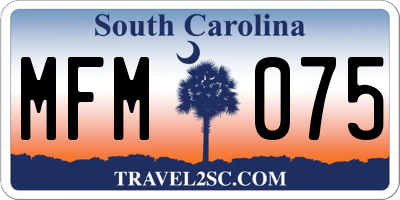 SC license plate MFM075