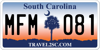 SC license plate MFM081