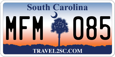 SC license plate MFM085