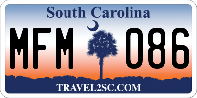 SC license plate MFM086