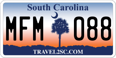 SC license plate MFM088