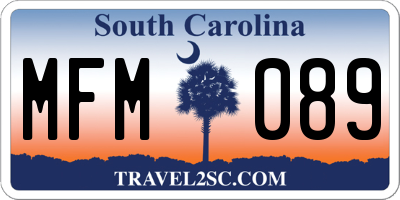 SC license plate MFM089