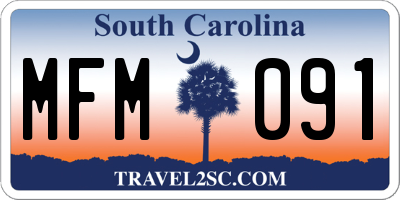 SC license plate MFM091