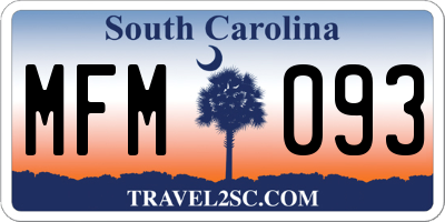 SC license plate MFM093